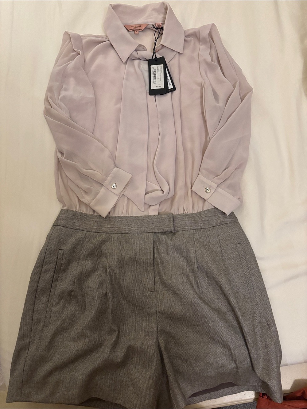 Ted Baker Lilac Tie-Neck Romper